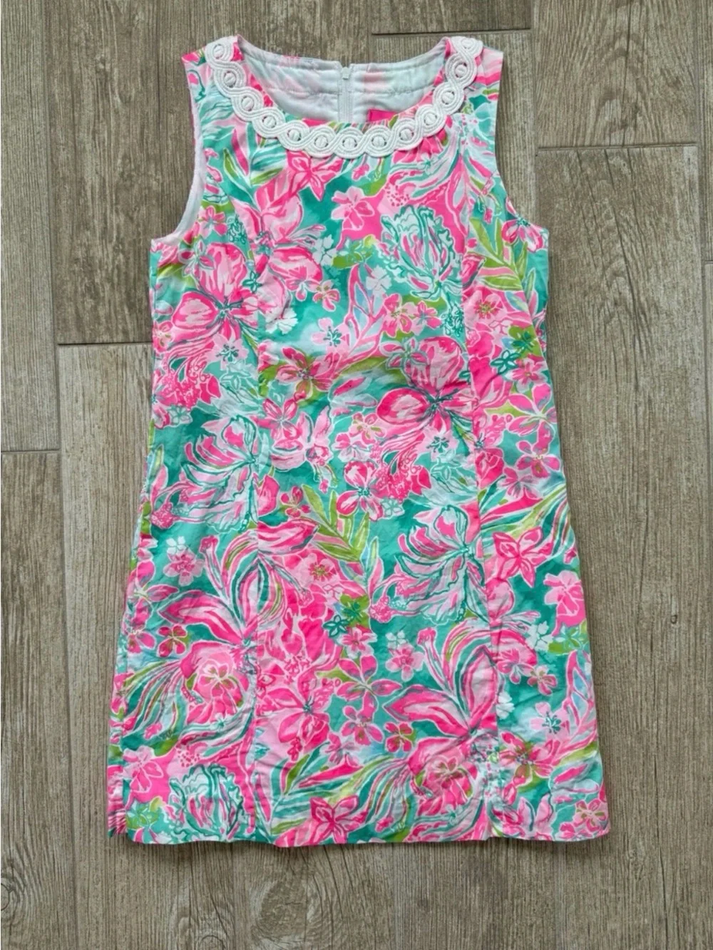 Lilly Pulitzer Tropical Floral Shift Dress - Pink & Teal